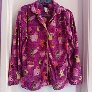 WOMEN'S LARGE PURPLE OWL PRINT PJ TOP